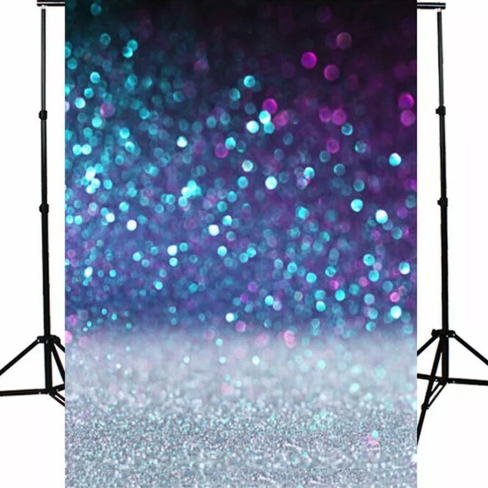 3'x5' Photo Backdrop, Blue and Purple Glitter
